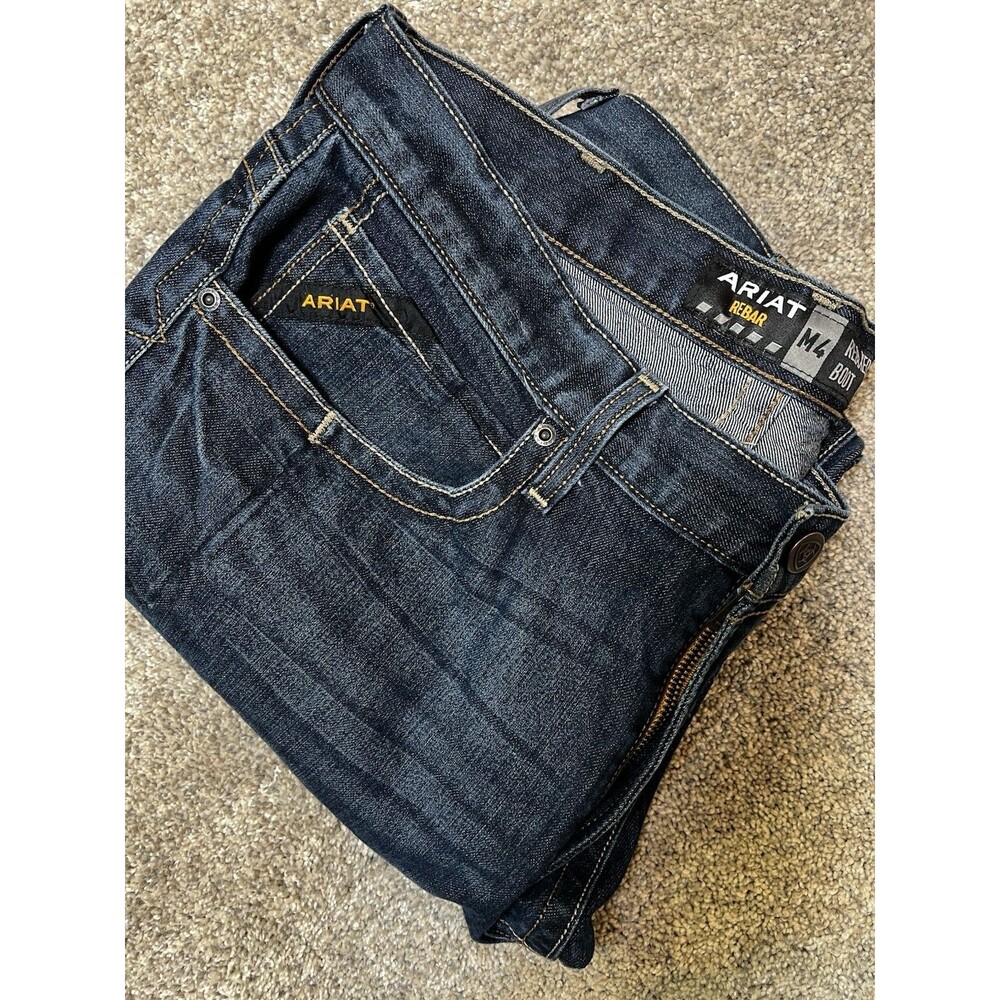 Ariat Men's Rebar M4 38x31 (Tag 36x34) Relaxed DuraStretch Edge Boot Cut Bodie